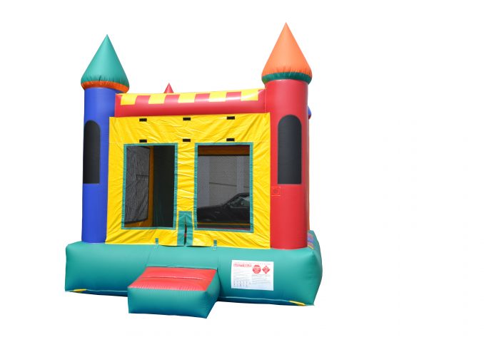 front view of inflatable moonwalk castle rental