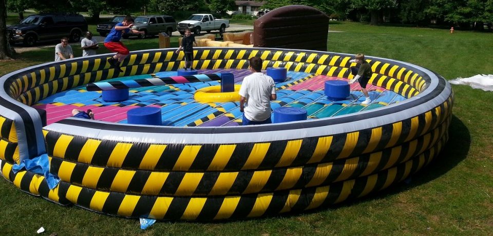 Kids Playing on Eliminator Inflatable Action Game