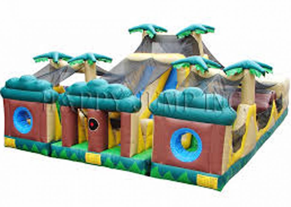 Tropical 3 Piece Obstacle Course Inflatable Rental